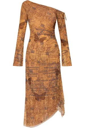 MISBHV Robe mi-longue à motif abstrait