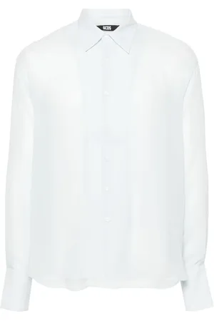 GCDS Chemise en soie à logo brodé