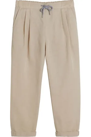 Brunello Cucinelli Pantalon de costume à lien de resserrage