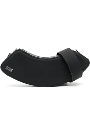 GCDS Sac à bandoulière en cuir à design incurvé