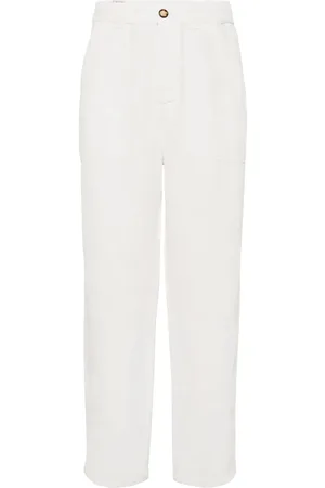 Brunello Cucinelli Pantalon en coton à coupe droite