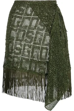 GCDS Jupe en macramé à franges