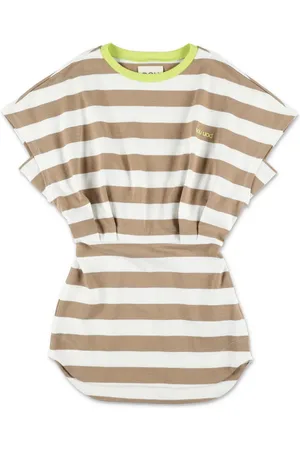 DOUUOD KIDS Robe rayée à manches courtes