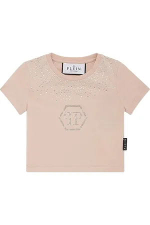 Philipp Plein T-shirt crop Strass Hexagon