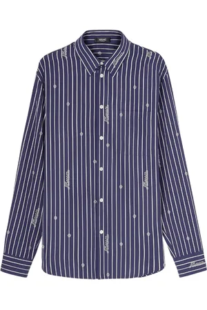 VERSACE Chemise rayée à logo brodé