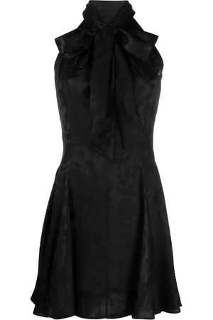 VERSACE Robe courte en satin à motif Barocco en jacquard