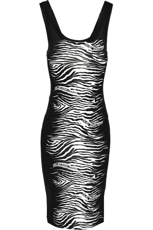 VERSACE Robe mi-longue à imprimé zébré