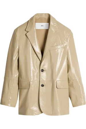 Ami Blazer en cuir à revers cranté