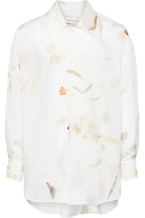 Feng Chen Wang Chemise en soie à imprimé végétal