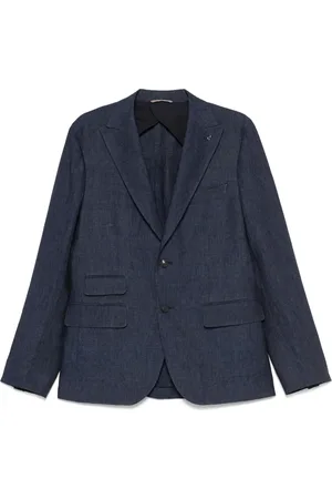 PESERICO SIGN Blazer en lin à simple boutonnage