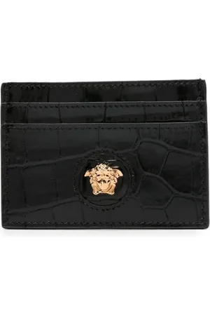 VERSACE Porte-cartes embossé à plaque logo Medusa