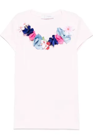 MONNALISA T-shirt à appliques fleurs