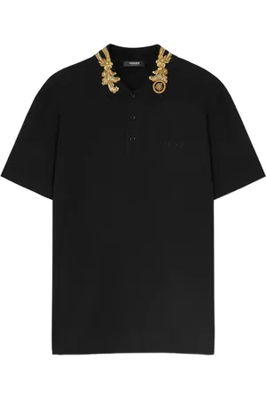 VERSACE Polo à broderie Barocco Leaf
