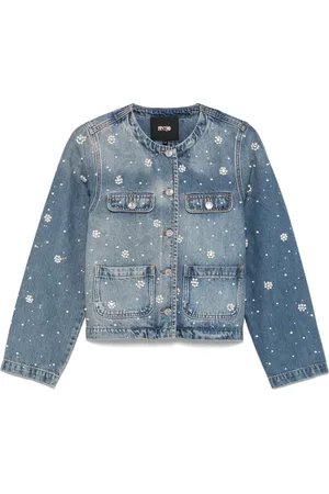 Maje Veste en jean à ornements en cristal