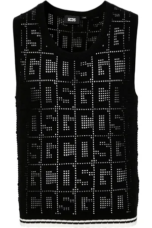 GCDS Pull sans manches à motif monogrammé