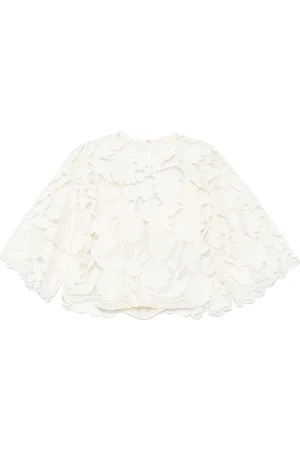 Elie saab Blouse à broderies en tulle