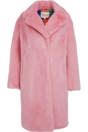 Apparis Manteau en fourrure artificielle à simple boutonnage