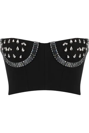AREA Haut-bustier à ornements en cristal