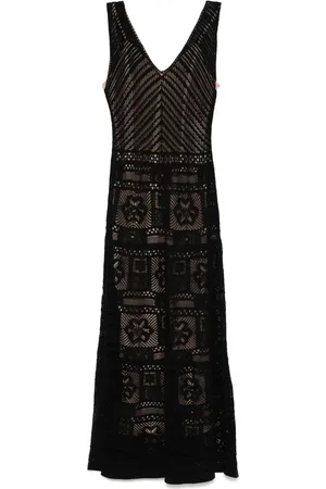 D.EXTERIOR Robe en dentelle à coupe longue