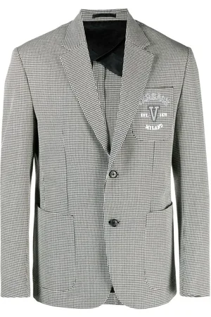 VERSACE Blazer à motif pied-de-poule