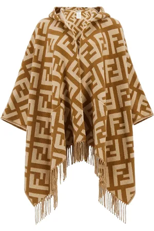 Fendi Poncho en cachemire à logo jacquard