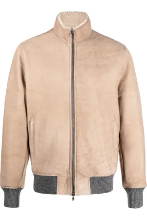 BARBA Veste en cuir à fermeture zippée