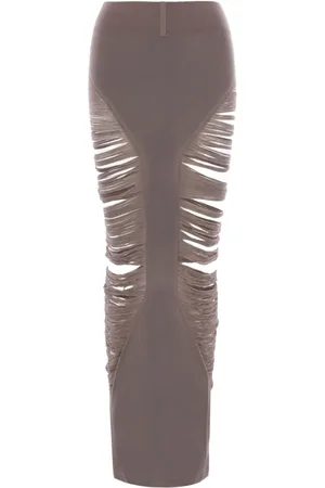 Rick Owens Jupe mi-longue Pillar à franges