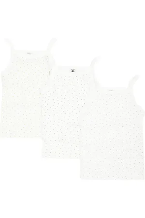 Petit Bateau Lot de trois débardeurs à motif Mini Heart
