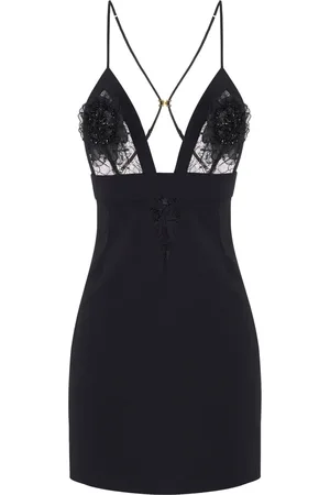 Elisabetta Franchi Robe courte à fleurs appliquées