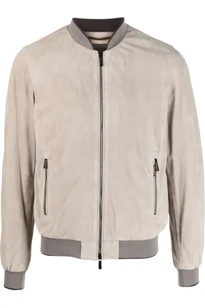 MOORER Veste bomber en cuir à fermeture zippée