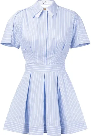 Elisabetta Franchi Robe courte en popeline à rayures