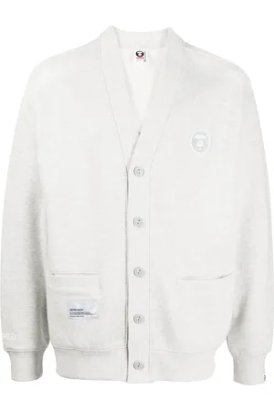 A Bathing Ape Cardigan à patch logo en effet mélangé