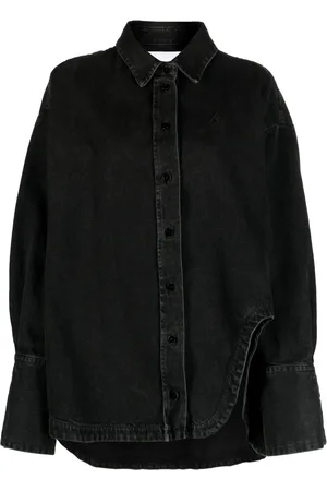 The Attico Chemise Diana en jean à logo brodé