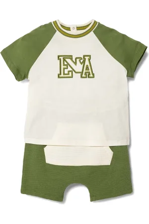 Emporio Armani Ensemble t-shirt-short à logo brodé