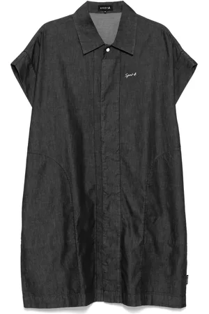 AGNÈS B. Robe-chemise en jean à coupe carrée