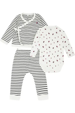 Petit Bateau Ensemble-pantalon en coton à rayures