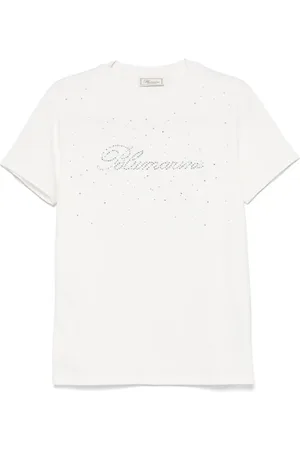 BLUMARINE T-shirt à logo strassé