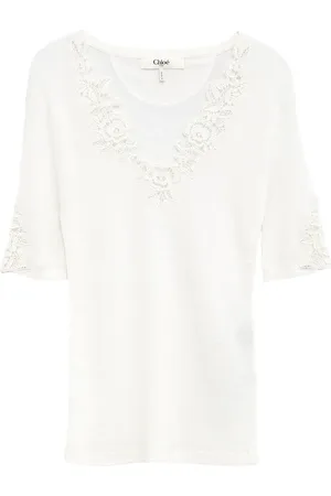 Chloé Chemise en dentelle fleurie