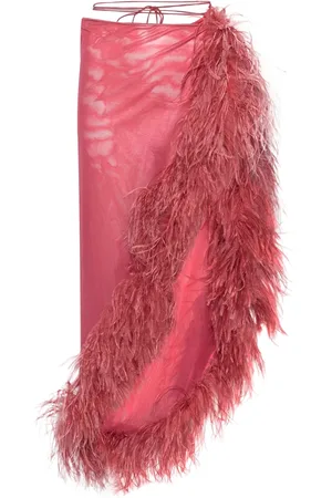 Oseree Jupe à ornements de plumes