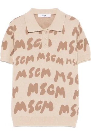 Msgm Polo à logo en jacquard