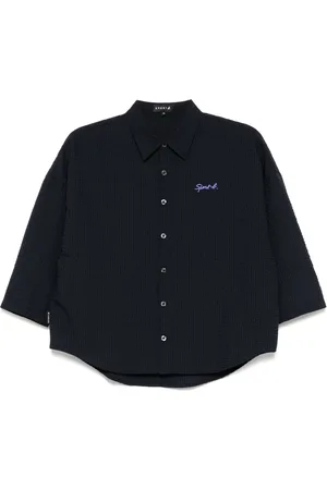 AGNÈS B. Chemise en seersucker à manches chauve-souris