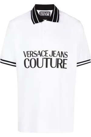 VERSACE Polo en coton à logo imprimé
