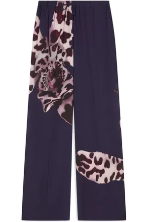 DRIES VAN NOTEN Pantalon à imprimé graphique