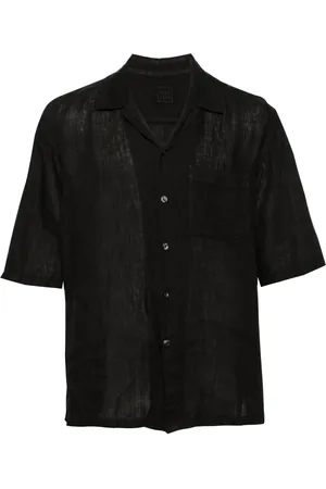 120% Lino Chemise en lin à col officier