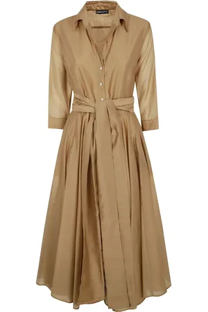 DRHOPE Robe mi-longue à taille ceinturée