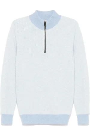 N.PEAL Pull Temple en jacquard à col zippé