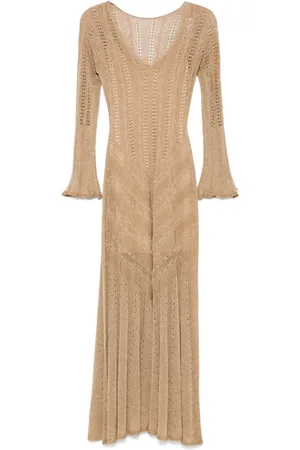 Twin-Set Robe longue à effet métallisé