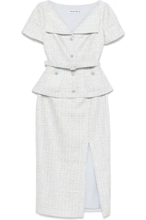 Self-Portrait Robe mi-longue en tweed