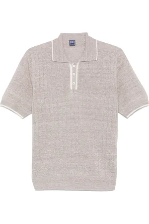 FEDELI Polo en maille à design nervuré