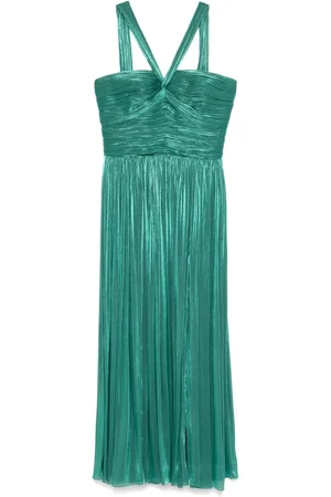Costarellos Robe longue en Georgette à effet métallisé